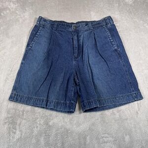 Vintage Reyn Spooner Denim Shorts Mens 36 Blue Pleated Relaxed Fit Casual